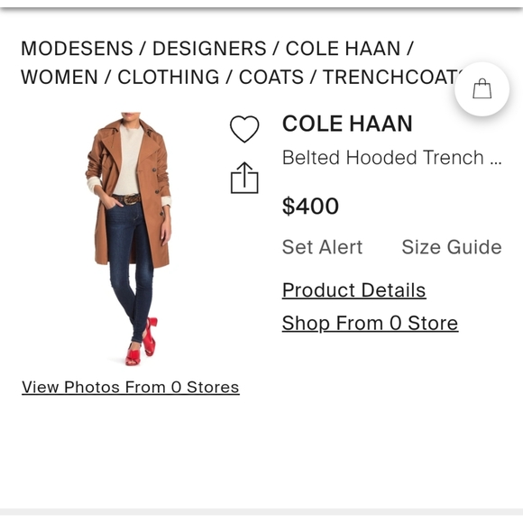 Cole Haan Belted Hooded in Terracota Small New - Picture 9 of 10